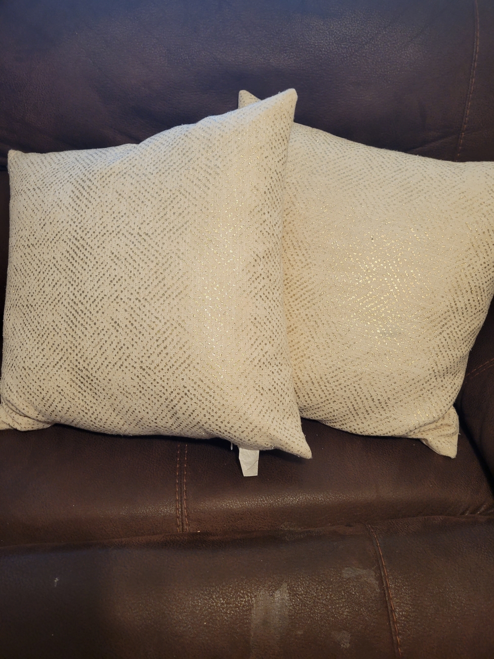 Neutral Ivory Textured Decorative Throw Pillow - Set of 2